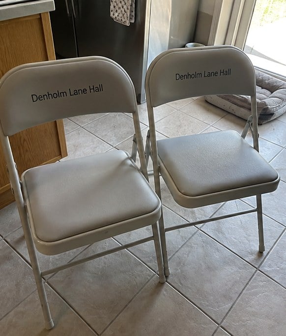 Custom folding chairs — customer photo