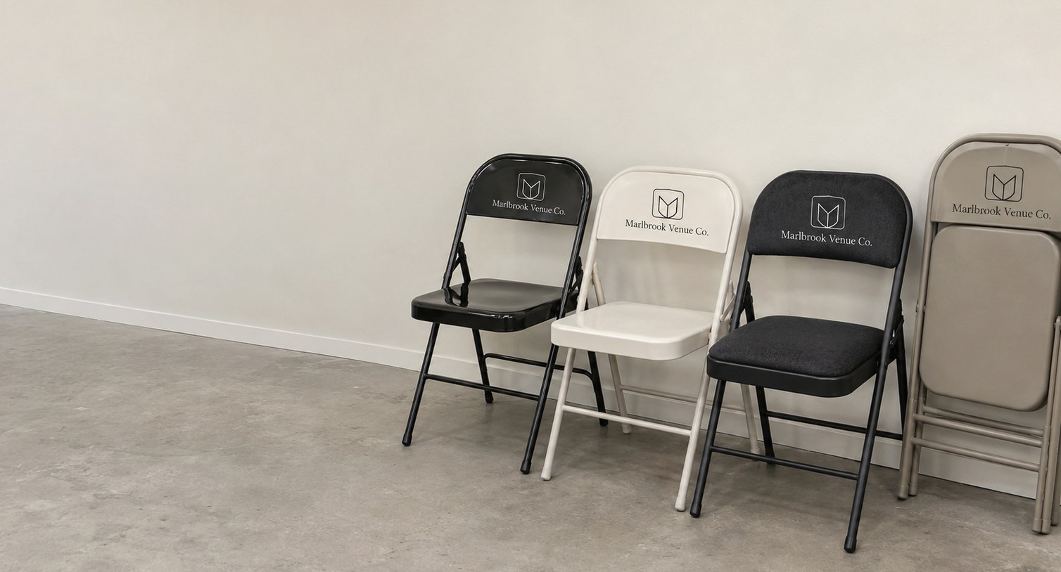 Custom printed folding chairs with logo